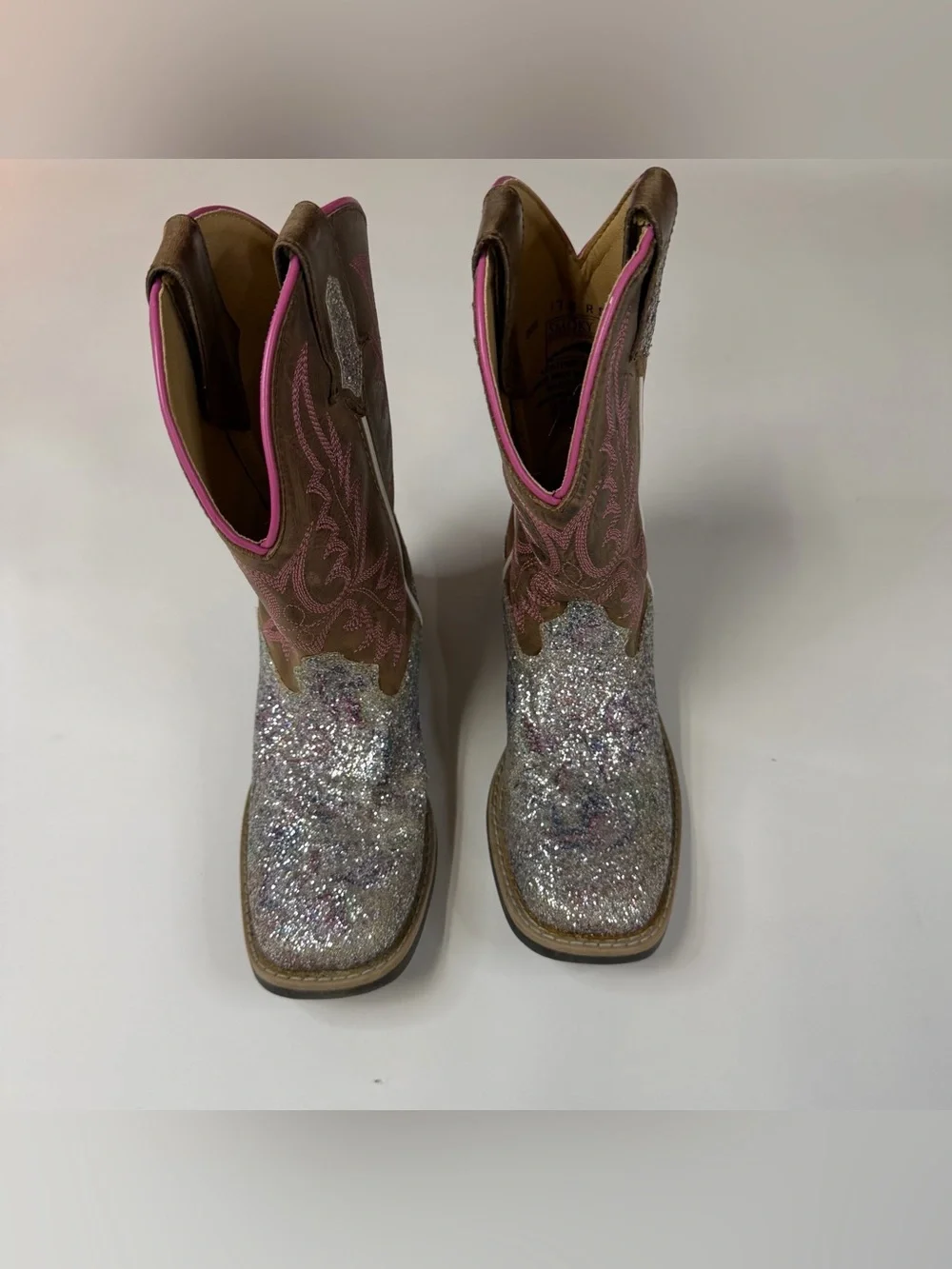 Smoky Mountain Boots Little Girls Size 13.5 Cowboy Boots Glitter Sparkle Brown